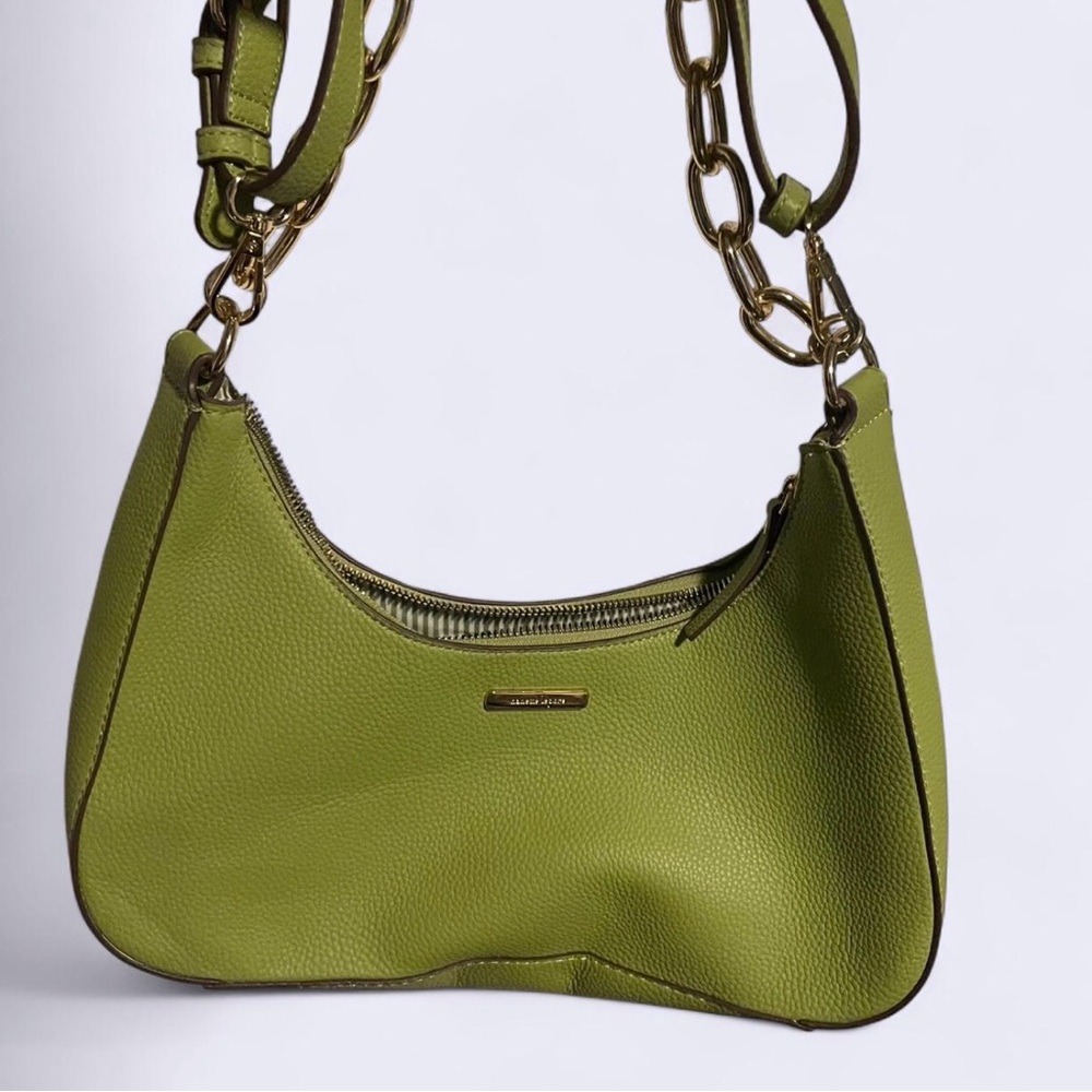 SOLD Green Leather Gold Chain Shoulder Bag
